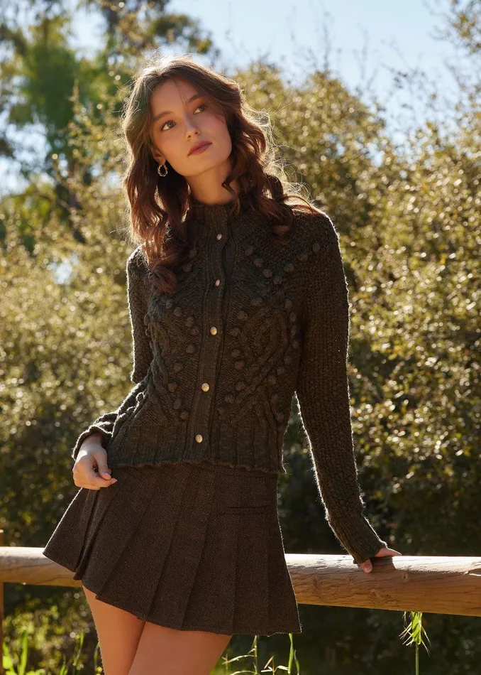 Adelina Cardigan Green Women Lost Wander Tops