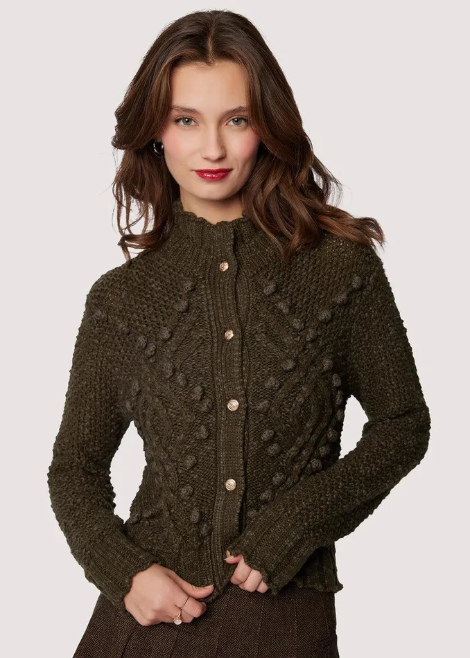 Adelina Cardigan Green Women Lost Wander Tops