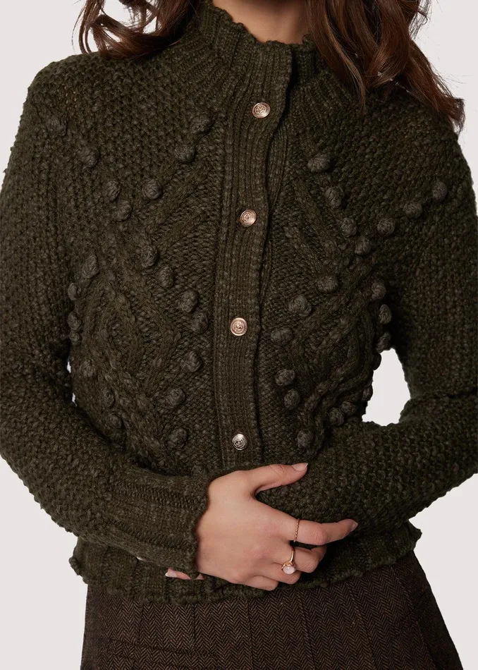 Adelina Cardigan Green Women Lost Wander Tops