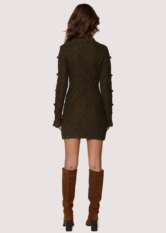 Adelina Knit Mini Dress Green Women Lost Wander Dresses