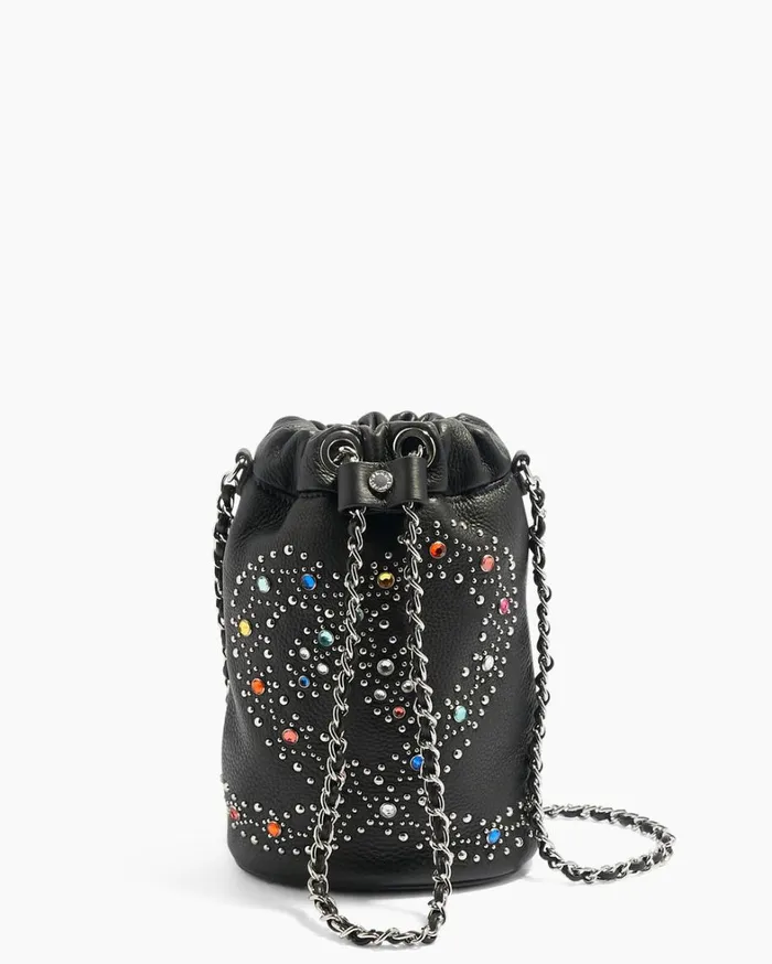 Aimee Kestenberg Clutches Women Outta Here Novelty Drawstring Pouch Black Snake Studs