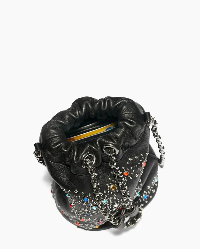 Aimee Kestenberg Clutches Women Outta Here Novelty Drawstring Pouch Black Snake Studs