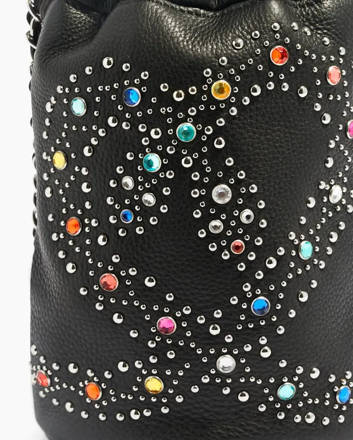 Aimee Kestenberg Clutches Women Outta Here Novelty Drawstring Pouch Black Snake Studs