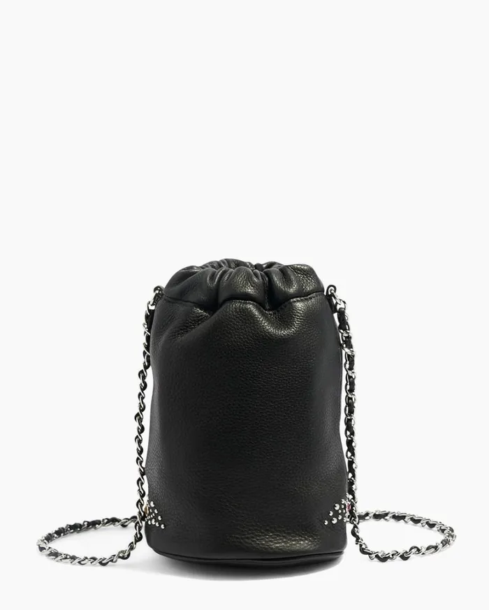 Aimee Kestenberg Clutches Women Outta Here Novelty Drawstring Pouch Black Snake Studs