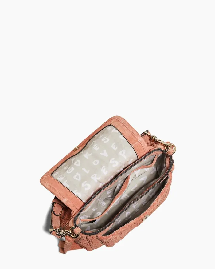 Aimee Kestenberg Crossbody Bags Women Woven All For Love Mini Crossbody Apricot Suede