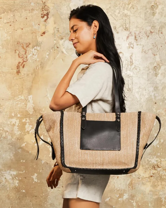 Aimee Kestenberg Tote Bags Women Casablanca Raffia Large Tote Raffia Black