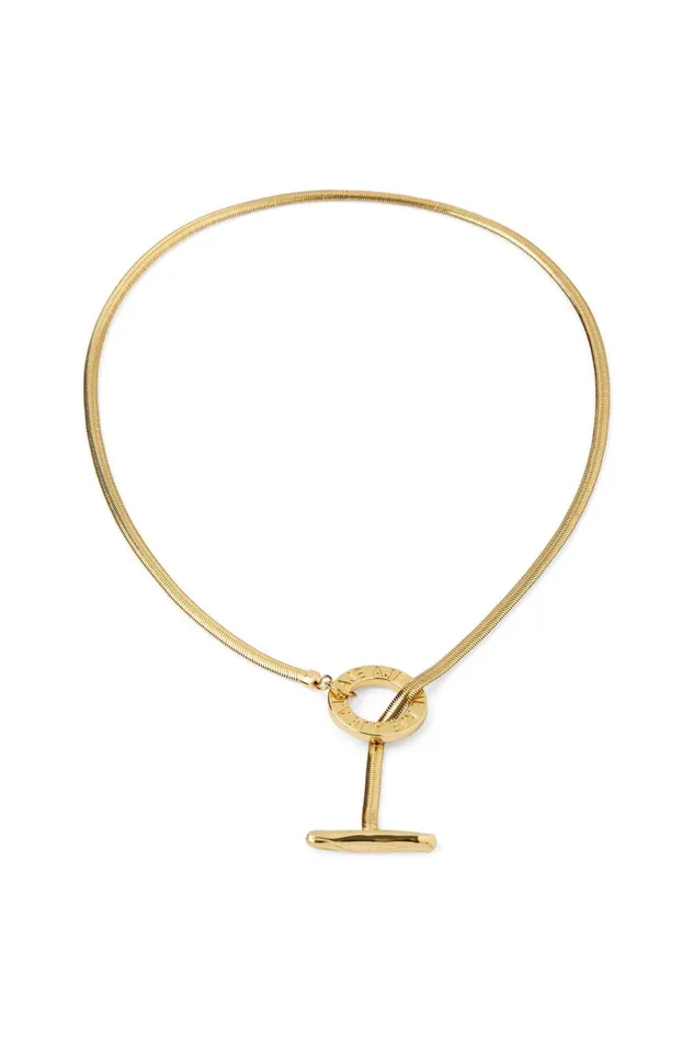 Alethia Logo Necklace Gold Women Aje Jewelry