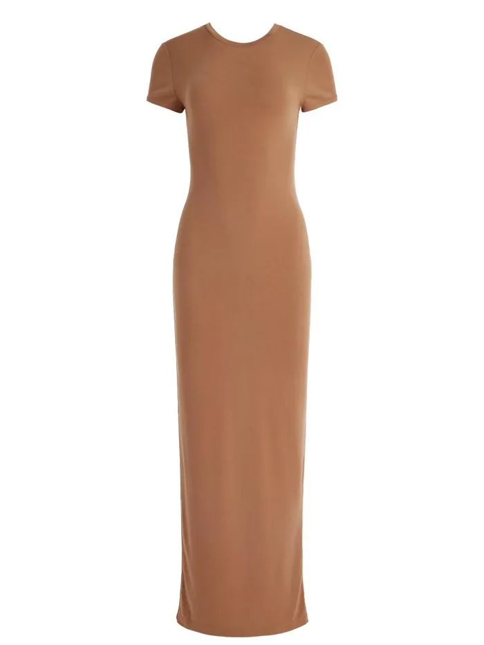 Alice Olivia DELORA TWO WAY CAP SLEEVE MAXI DRESS Black Women Dresses