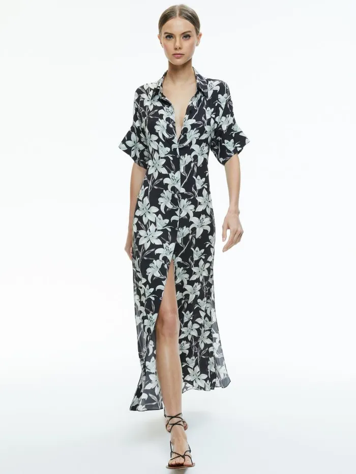 Alice Olivia EDYTH MAXI TOP Stargazer Black Sm Women Dresses
