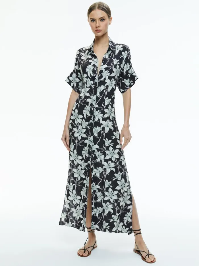 Alice Olivia EDYTH MAXI TOP Stargazer Black Sm Women Dresses