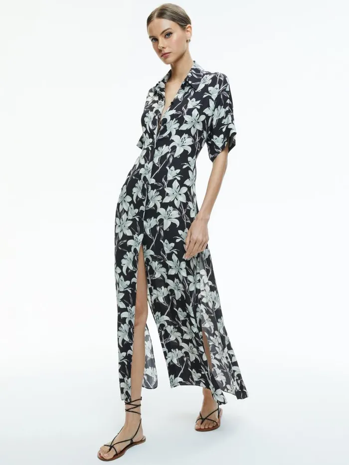 Alice Olivia EDYTH MAXI TOP Stargazer Black Sm Women Dresses