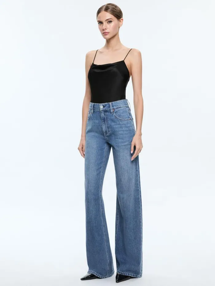 Alice Olivia HARMON BODYSUIT Black Women Tops