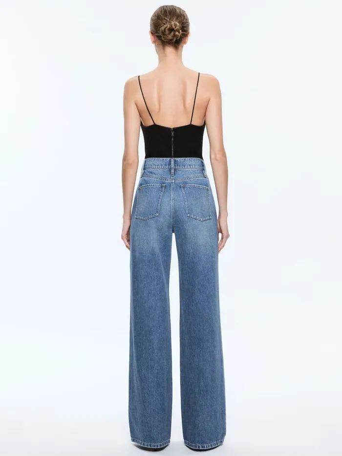 Alice Olivia HARMON BODYSUIT Black Women Tops