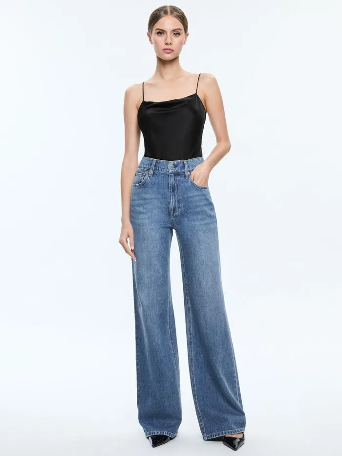 Alice Olivia HARMON BODYSUIT Black Women Tops