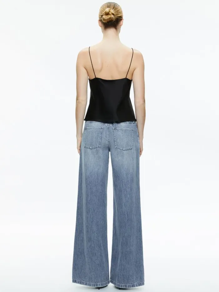 Alice Olivia HARMON DRAPEY SLIP TANK Almond Women Tops