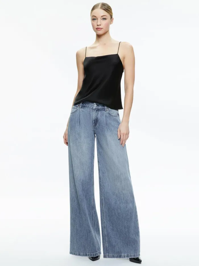 Alice Olivia HARMON DRAPEY SLIP TANK Almond Women Tops