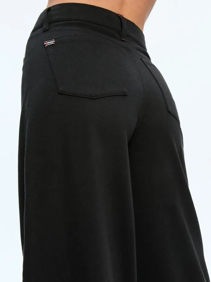 Alice Olivia HARPER MID RISE SUPER BAGGY JEAN Black Women Pants