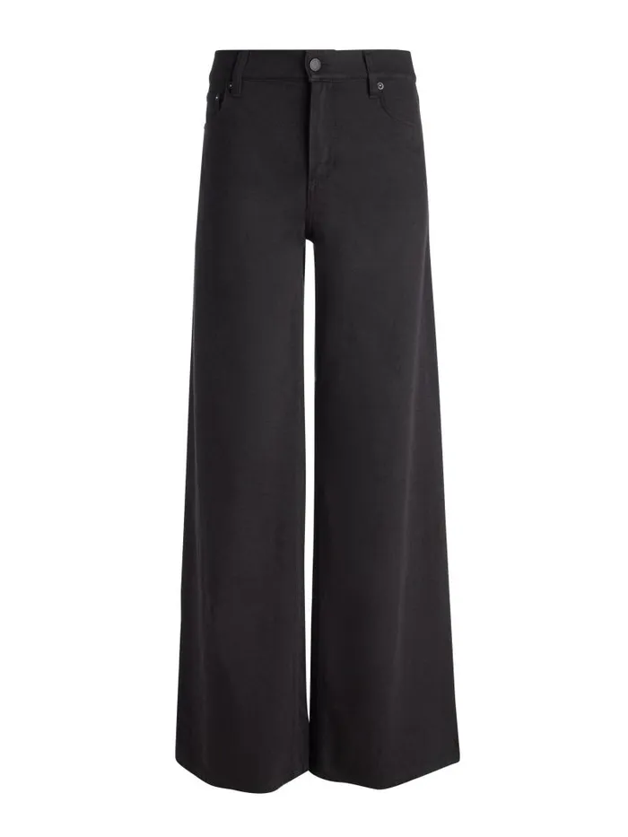 Alice Olivia HARPER MID RISE SUPER BAGGY JEAN Black Women Pants