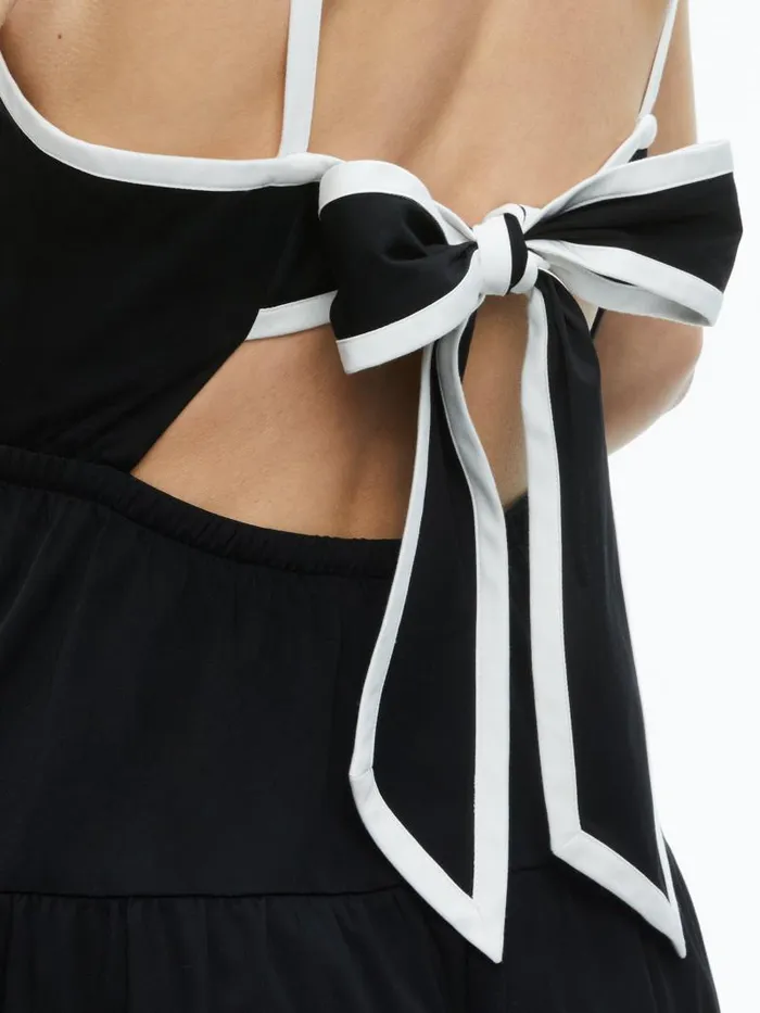 Alice Olivia HARTLEY GATHERED MIDI DRESS Blackoff White Women Dresses