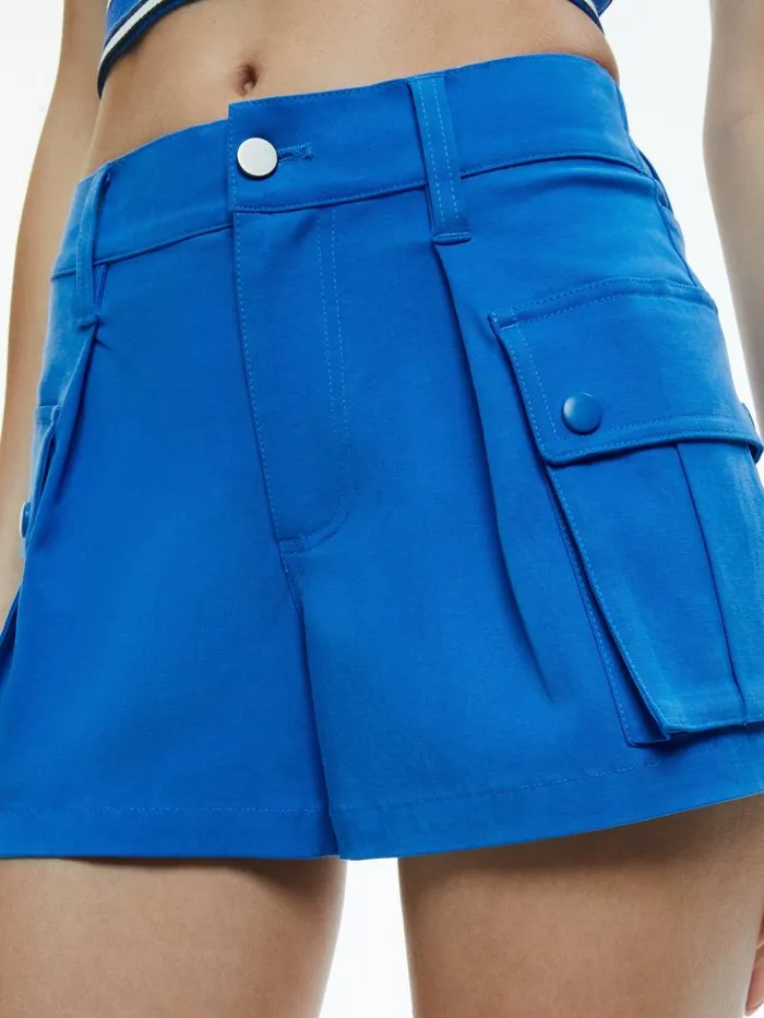 Alice Olivia JOETTE LOW RISE CARGO SHORT French Blue Women Shorts