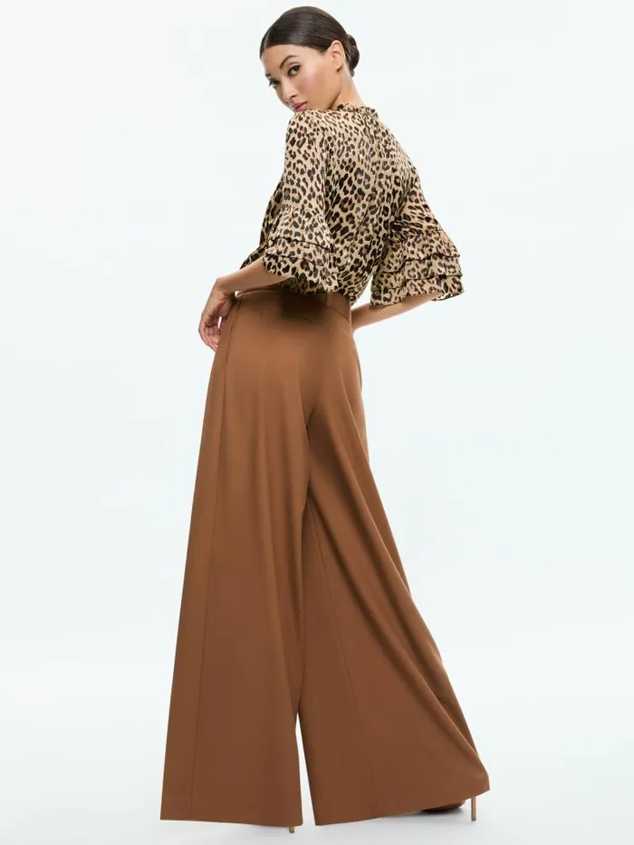 Alice Olivia JULIUS TIERED SLEEVE TUNIC TOP Leopard Love Women Tops