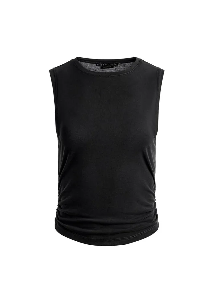 Alice Olivia KAPPA CROPPED TANK Black Women Tops