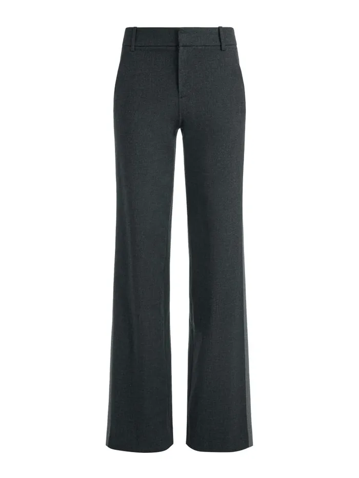 Alice Olivia MAL LOW RISE STRAIGHT LEG PANT WITH SIDE STRIPE Charcoal Grey Melange Women Pants