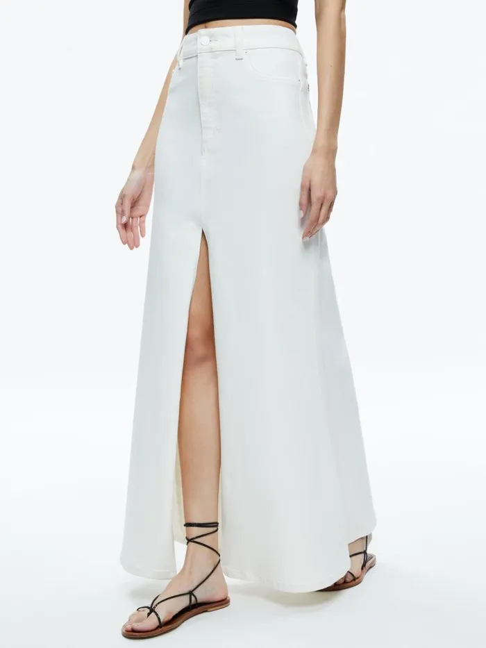 Alice Olivia RYE HIGH RISE MAXI SKIRT Off White Women Skirts