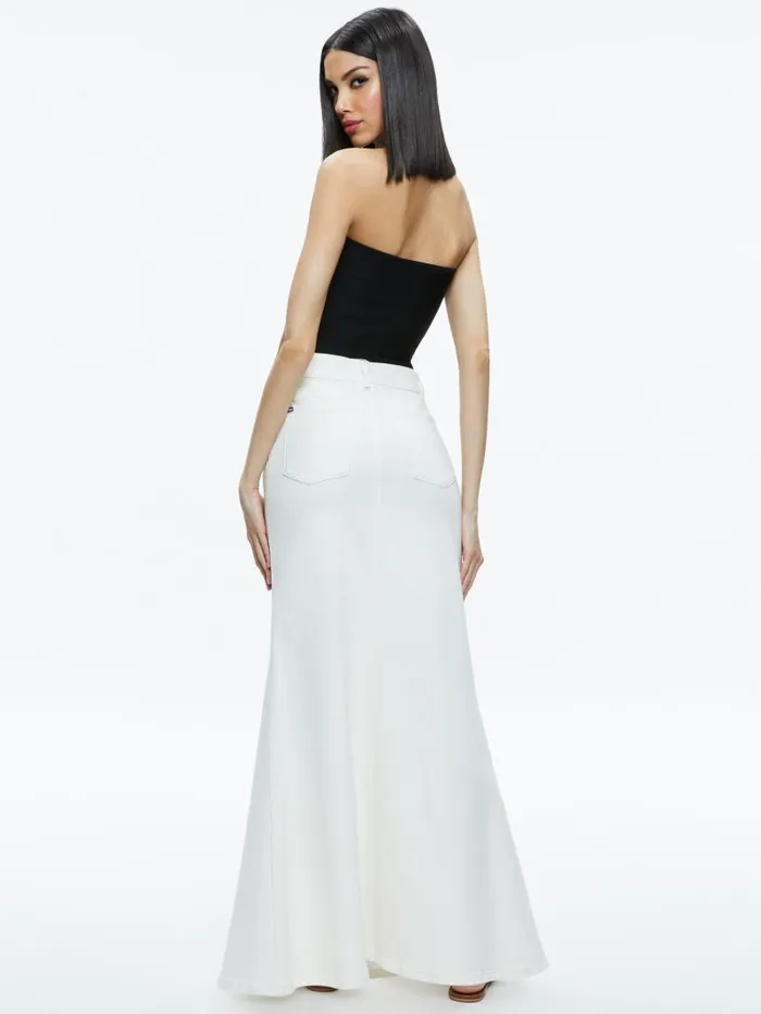 Alice Olivia RYE HIGH RISE MAXI SKIRT Off White Women Skirts