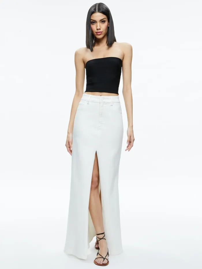 Alice Olivia RYE HIGH RISE MAXI SKIRT Off White Women Skirts