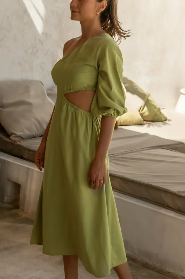 Alizabeth Midi Dress In Green FINAL SALE Green Women Bohme Dresses