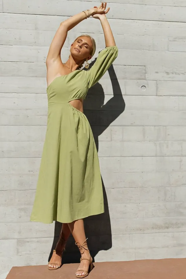 Alizabeth Midi Dress In Green FINAL SALE Green Women Bohme Dresses