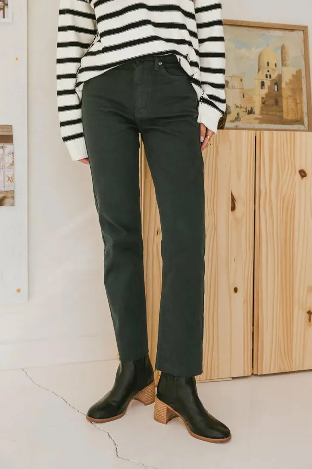 Amara Straight Leg Jeans In Emerald Emerald Women Bohme Denim
