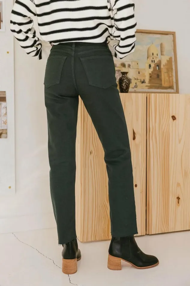Amara Straight Leg Jeans In Emerald Emerald Women Bohme Denim