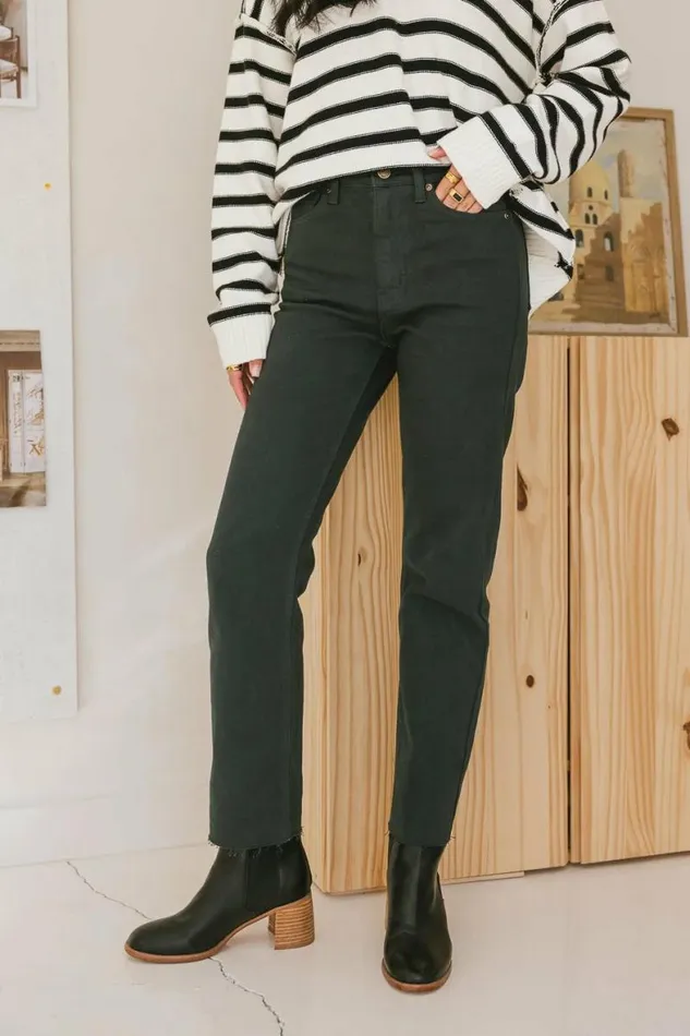 Amara Straight Leg Jeans In Emerald Emerald Women Bohme Denim