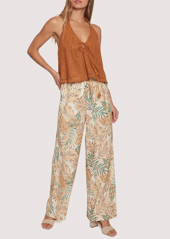 Anafi Palm Pants Ivory Women Lost Wander Pants And Shorts