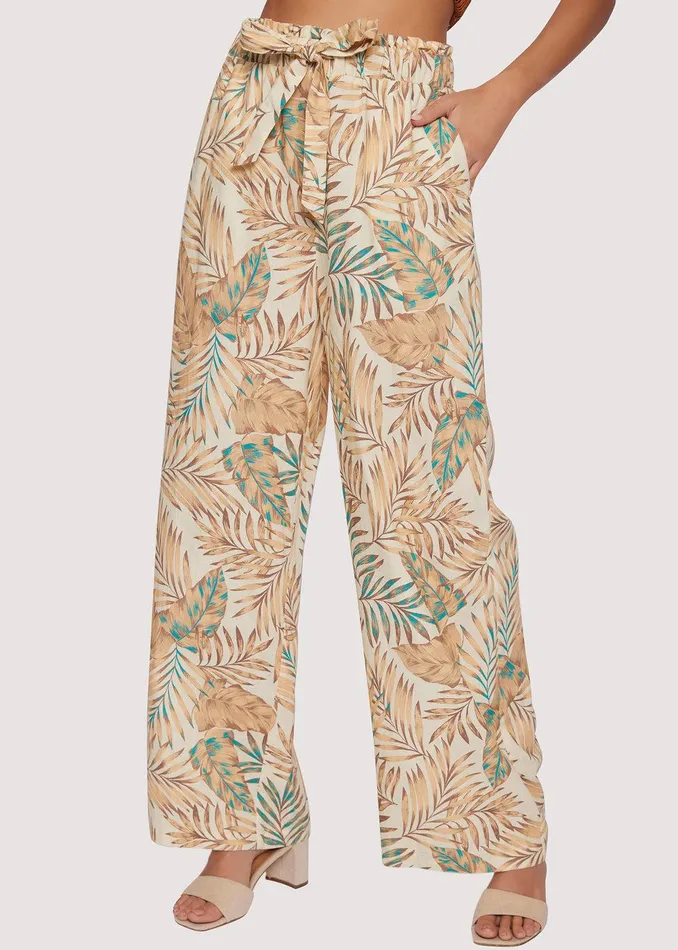 Anafi Palm Pants Ivory Women Lost Wander Pants And Shorts