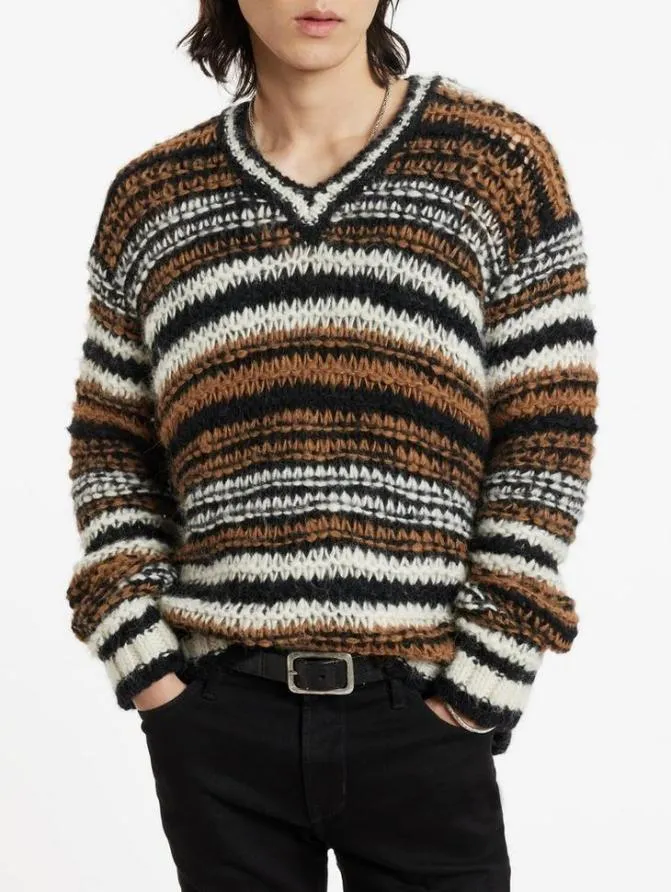 ANGICOS VNECK SWEATER Caramel Clothing John Varvatos Sweaters
