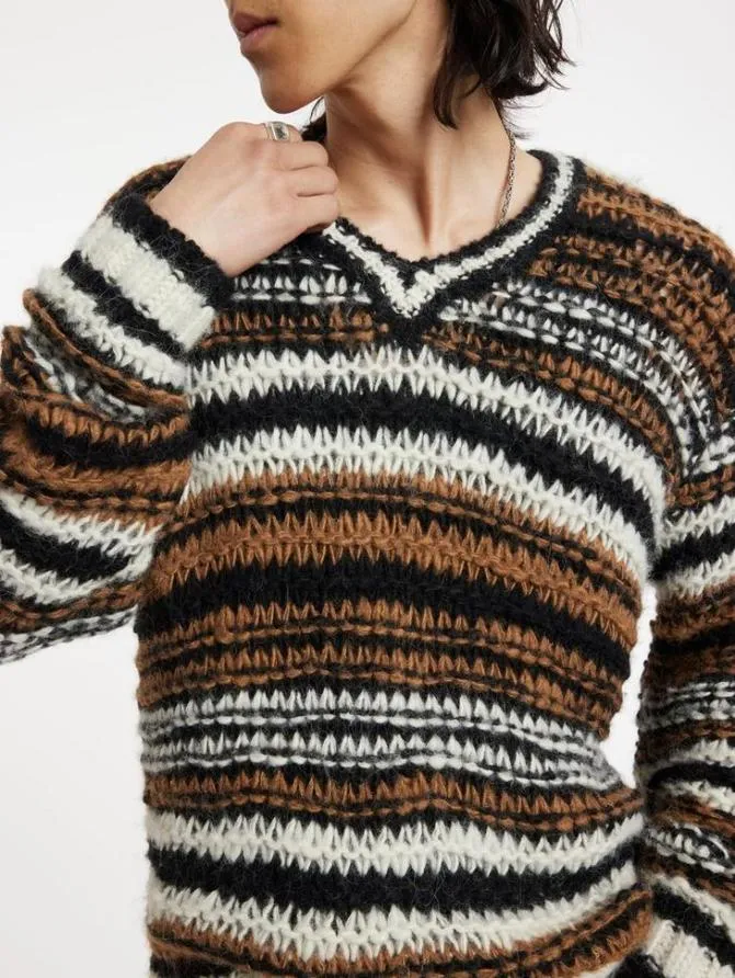 ANGICOS VNECK SWEATER Caramel Clothing John Varvatos Sweaters