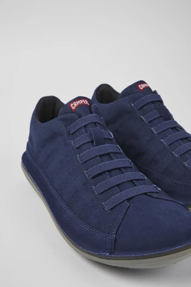 Ankle Boots Men Camper Beetle Blue TextileNubuck Basket Bootie