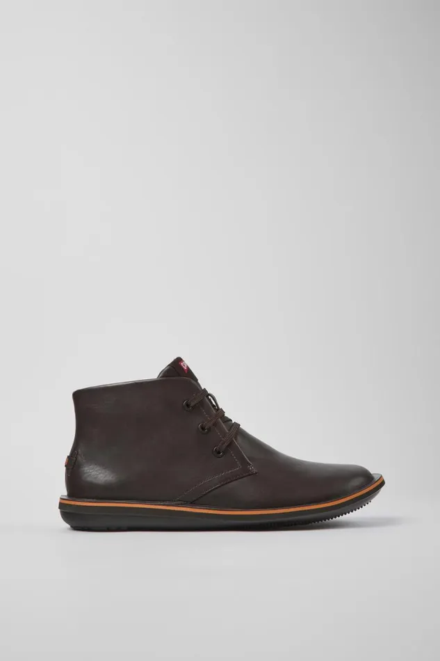 Ankle Boots Men Camper Beetle Brown Leather Ankle Boots