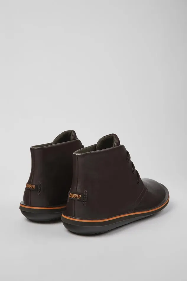 Ankle Boots Men Camper Beetle Brown Leather Ankle Boots