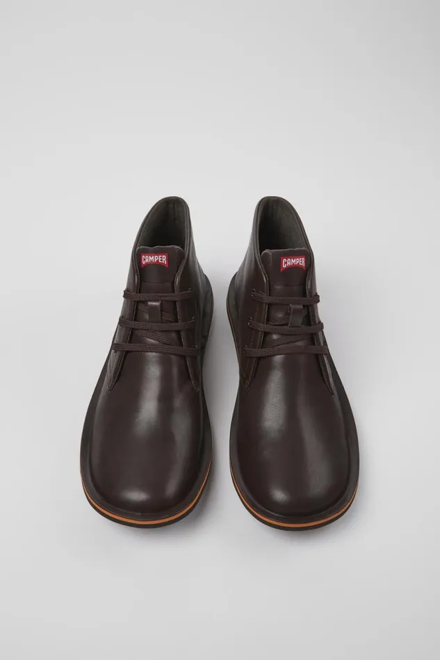 Ankle Boots Men Camper Beetle Brown Leather Ankle Boots