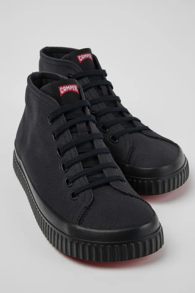 Ankle Boots Men Camper Peu Roda Black Recycled Cotton Sneakers