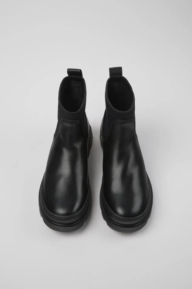 Ankle Boots Women Camper Brutus Black Leather And Textile Ankle Boots Ankle Boots Women Camper Brutus Black Leather And Textile Ankle Boots