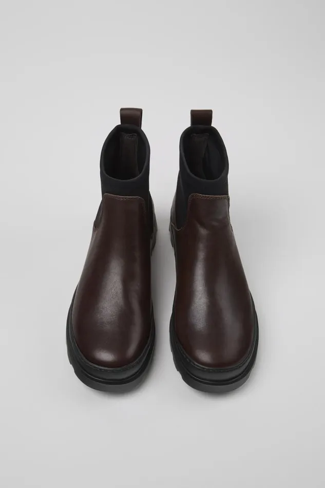 Ankle Boots Women Camper Brutus Brown Leather And Textile Ankle Boots Ankle Boots Women Camper Brutus Brown Leather And Textile Ankle Boots