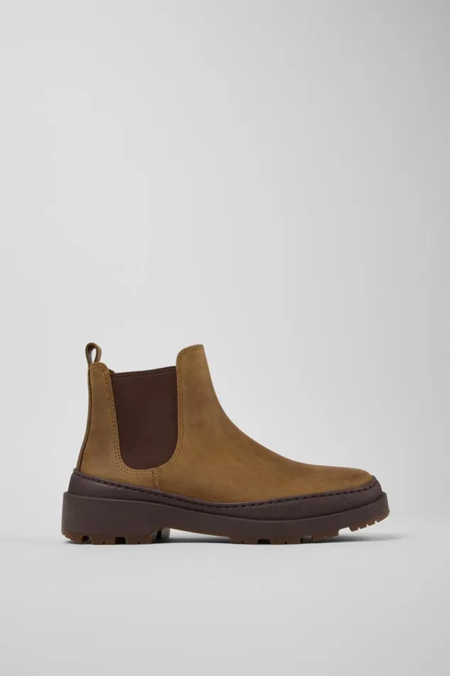 Ankle Boots Women Camper Brutus Trek MICHELIN Brown Nubuck Ankle Boots