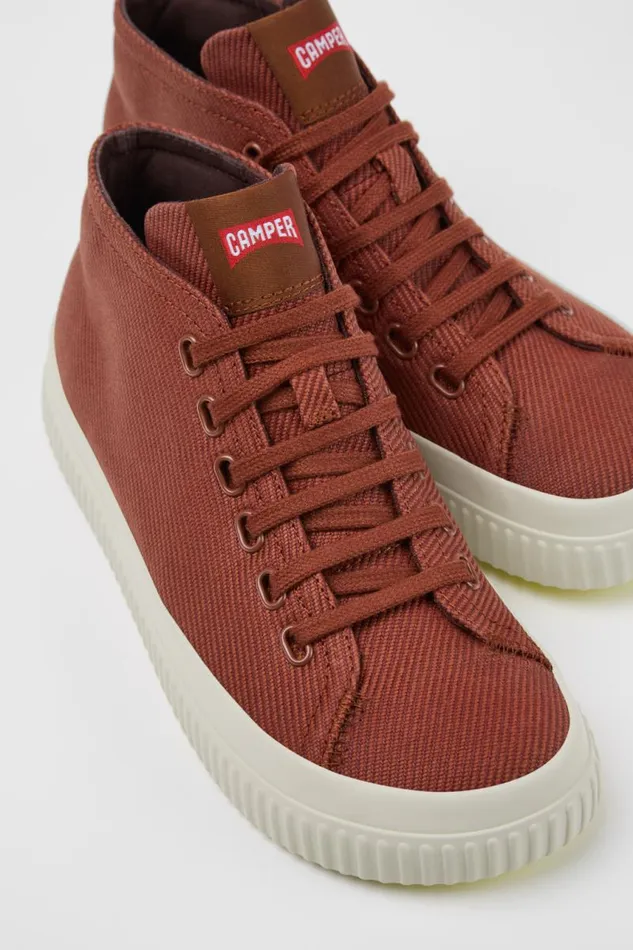 Ankle Boots Women Camper Peu Roda Red Recycled Cotton Sneakers Ankle Boots Women Camper Peu Roda Red Recycled Cotton Sneakers