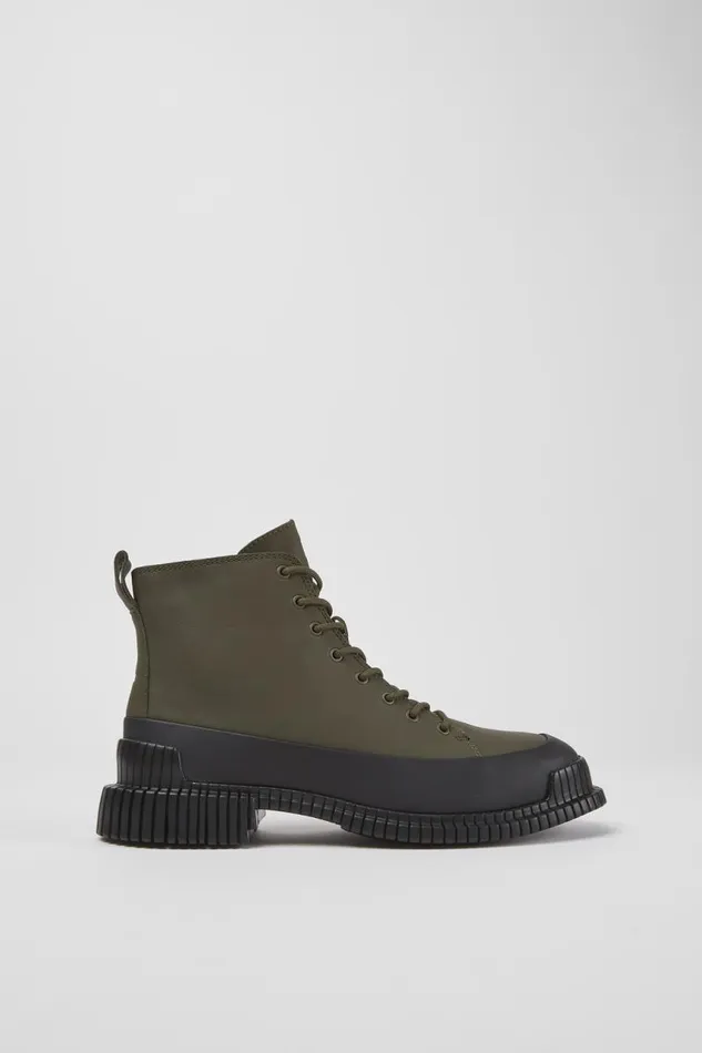 Ankle Boots Women Camper Pix Green And Black Leather Ankle Boots