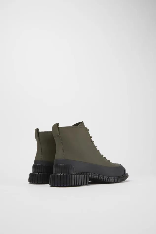 Ankle Boots Women Camper Pix Green And Black Leather Ankle Boots